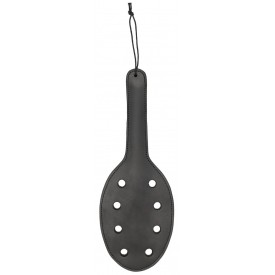 Черная шлепалка Saddle Leather Paddle With 8 Holes - 40 см.