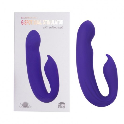 Фиолетовый вибратор G-Spot Dual Stimulator with Rolling Ball - 17,1 см.